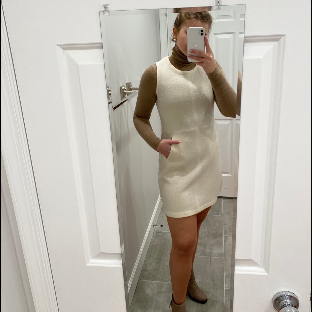 Cozy off white winter dress